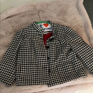 Live a Little Black and White Houndstooth Blazer